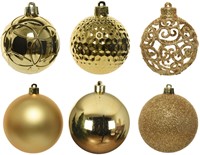 Kerstballen Decoris assorti goud koker à 37 stuks-2