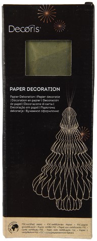 Kerstboom Decoris 3D papier groen 20cm