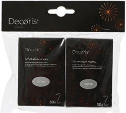 Kerstbalhaakjes Decoris ijzer blister à 2 doosjes à 50 stuks