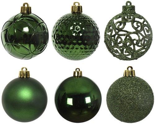Kerstballen Decoris assorti dennengroen koker à 37 stuks-2