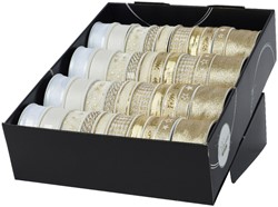 Cadeaulint Decoris polyester goud/parelmoer assorti