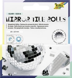 Mozaieksteentjes Folia zilver zelfklevend 10x10mm