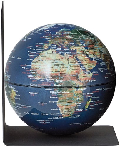 Boekensteun Troika met magnetische globe 13cm blauw-groen