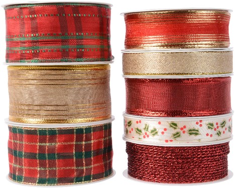 Cadeaulint Decoris polyester kerstthema assorti-2