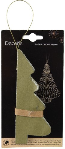 Kerstboom Decoris 3D papier groen 15cm