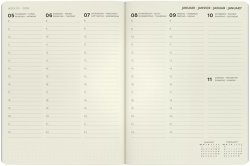 Agenda 2026 Lannoo bureau A5 QC Colour 7dagen/2pagina's blauw-2