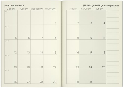 Agenda 2026 Lannoo pocket Flowers Bouquet 7dagen/2pagina's roze-3