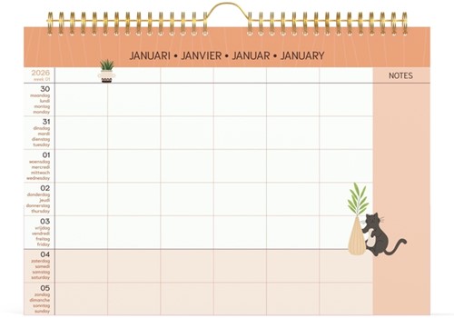 Familiekalender 2026 Lannoo 310x220 Cats 7dagen/1pagina-2