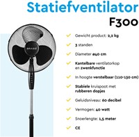 Statiefventilator BRASQ F300 Ø 40cm zwart-4