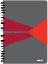 Notitieboek Leitz Office A5 lijn grijs rood