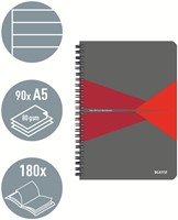 Notitieboek Leitz Office A5 lijn grijs rood-2