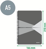 Notitieboek Leitz Office A5 lijn grijs grijs-3