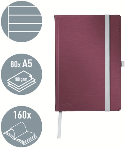 Notitieboek Leitz Style A5 lijn rood-2