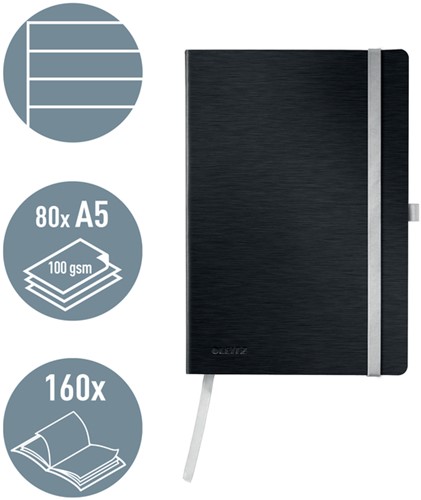 Notitieboek Leitz Style A5 lijn zwart-2