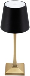 Tafellamp Securit Roma LED oplaadbaar dimbaar zwart-goud