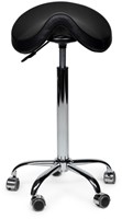 Zadelkruk Office Premium hoog zonder voetring harde wielen zw