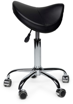 Zadelkruk Office Premium laag zonder voetring harde wielen zw-2