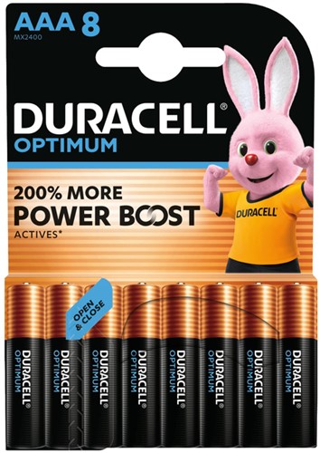Batterij Duracell Optimum 8x AAA