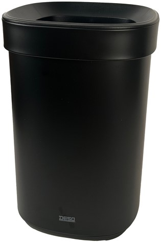 Afvalbak Desq open inworp 20 liter metaal zwart
