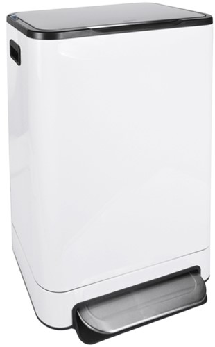 Pedaalemmer Desq 40 liter RVS wit