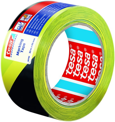 Markeringstape tesa 60760 PV1 50mmx33m geel-zwart-2