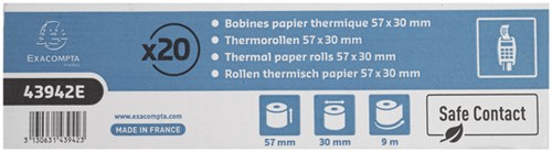 Telrol Exacompta 57mmx9m kern Ø12mm SafeContact thermisch-3