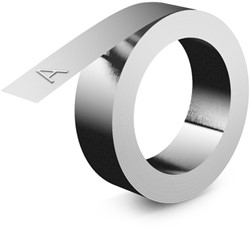 Reliëftape Dymo embossing niet klevend aluminium 12mm zilver