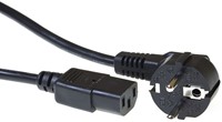 Kabel ACT Netsnoer CEE 7/7 male - C13 zwart 3 meter