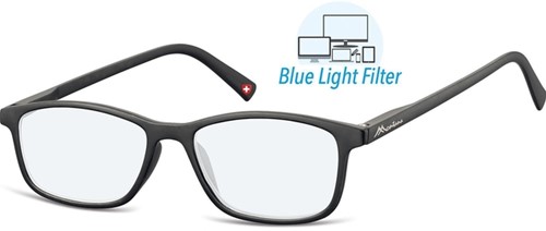 Leesbril  Montana +2.00 dpt blue light filter zwart