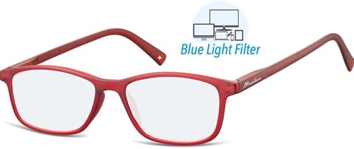 Leesbril  Montana +2.00 dpt blue light filter rood