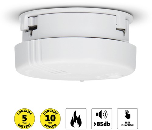 Rookmelder Alecto mini met 5 jaar batterij SA100 wit-2