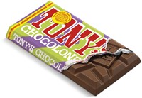 Chocolade Tony's Chocolonely melk karamel pecan crunch reep 90 gram