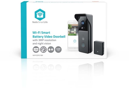 Videodeurbel Nedis Smartlife Wifi 3MP Full HD 1296p zwart-3