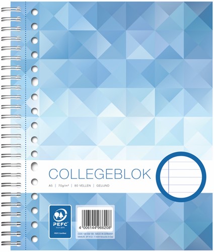 Collegeblok WORK A5 lijn 17-gaats 80vel 70gr