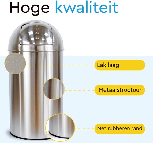 Afvalbak BRASQ Push Bin PB230+ 30 liter rvs-3