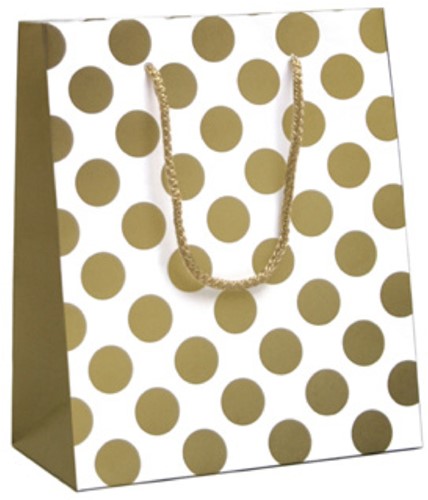 Cadeautasjes Gold dots 19x10x23cm