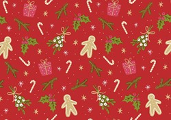 Apparaatrol Gingerbreadman rood 200mx50cm