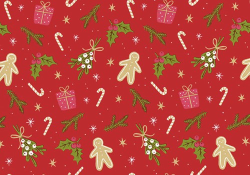 Apparaatrol Gingerbreadman rood 200mx30cm