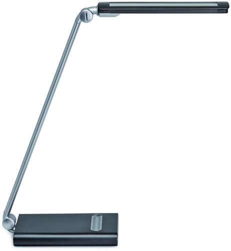 Bureaulamp MAUL Pure LED dimbaar met USB-poort antraciet - zilver