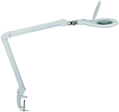 Loeplamp MAUL Makro LED met tafelklem lens 144 cm2 wit