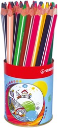 Kleurpotloden STABILO 203 Trio dik assorti classpack blik à 38 stuks