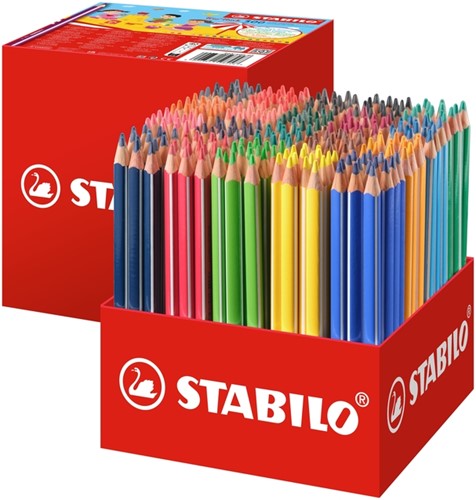 Kleurpotloden STABILO 203 Trio dik assorti classpack à 300 stuks