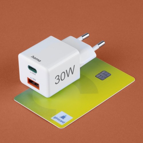 Oplader Hama USB-C/USB-A Mini PD 30W wit-3