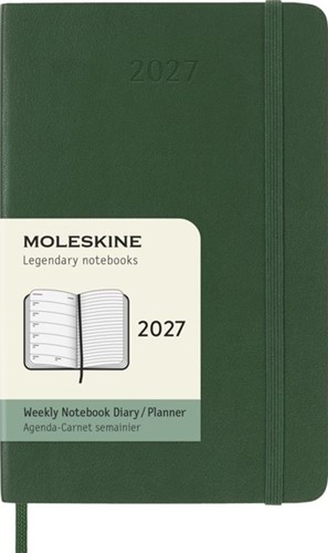 Agenda 2027 Moleskine 12M Planner Weekly 7dagen/1pagina pocket sc myrtle green