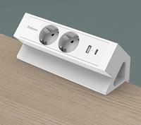 Stekkerdoos Fellowes Power Desk F 2 voudig incl USB A en C 2 meter wit-3