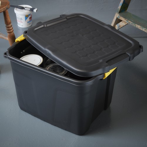 Opbergbox Bankers Box 42 liter met handgrepen robuust zwart-2