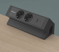 Stekkerdoos Fellowes Power Desk F 2 voudig incl USB A en C 2 meter zwart-3