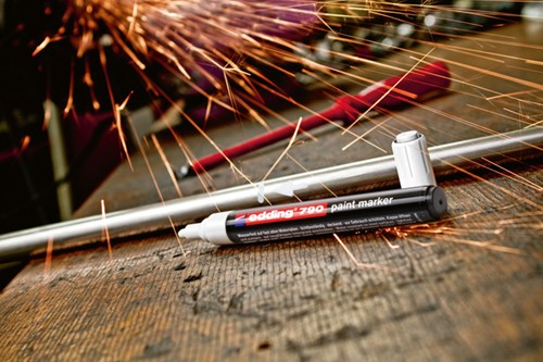 Paintmarker edding 790 op alcoholbasis 2-3mm wit-3