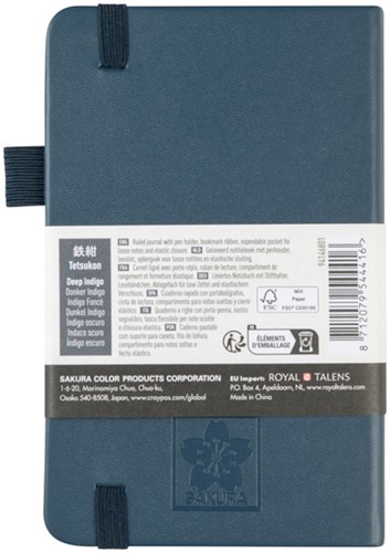 Notitieboek Sakura pocket 90x140mm lijn hard cover donker indigo-3