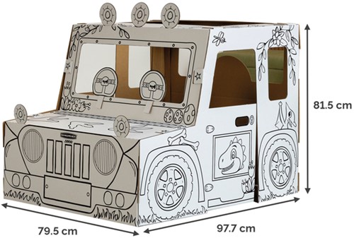 Kartonnen Dinosaurustruck XL Bankers Box Play inkleurbaar-2